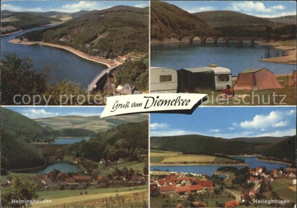 Heringhausen Waldeck Panorama Diemelsee Sperrmauer Camping H