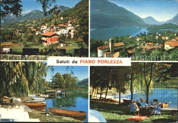 Piano Porlezza Teilansichten Uferpartie am See Alpenpa
