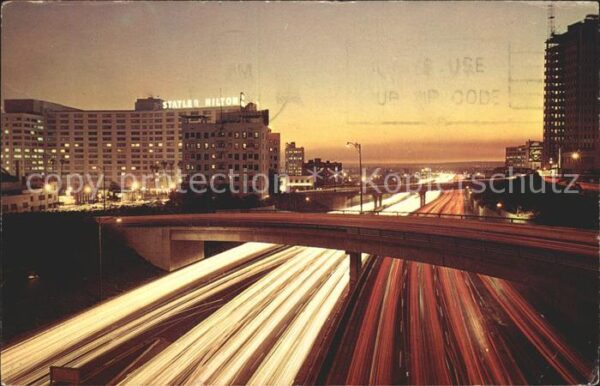 Los Angeles California Harbor Freeway at Dusk