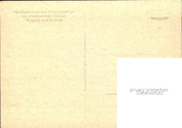 Westerland Sylt Nordseesanatorium Eingang Kurhaus – Bild 2