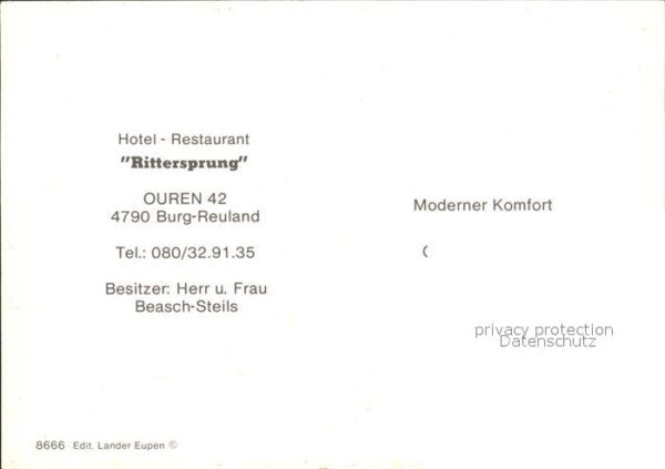 Burg-Reuland Hotel Restaurant Rittersprung – Bild 2