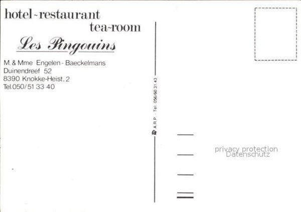 Knokke-Heist Hotel Restaurant tea-room Les Pingouins – Bild 2