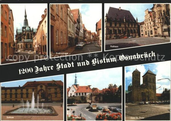 Osnabrueck Rathaus Krahnstrasse St. Marien St. Pet