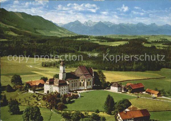 Steingaden Oberbayern Wieskirche Fliegeraufnahme