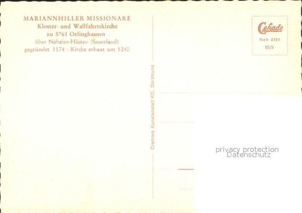 Oelinghausen Mariannhiller Missionare Kloster- Wallf – Bild 2