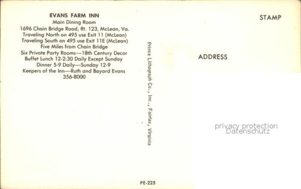 McLean Virginia Evans Farm Inn Main Dining Room – Bild 2