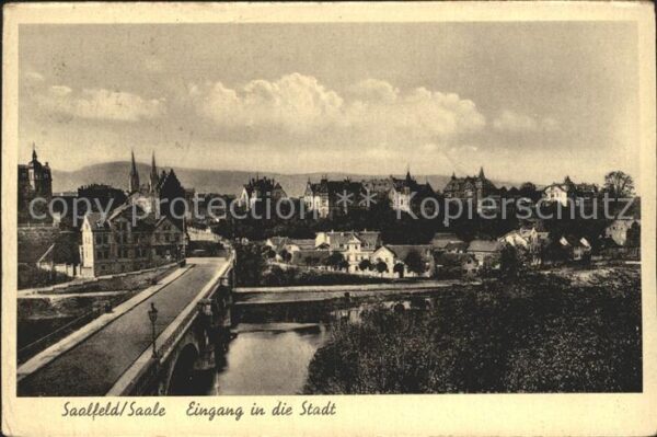 Saalfeld Saale Teilansicht Saalebrücke