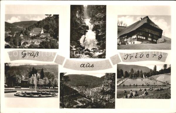 Triberg Schwarzwald Teilansicht Wasserfall Bauernhaus Park