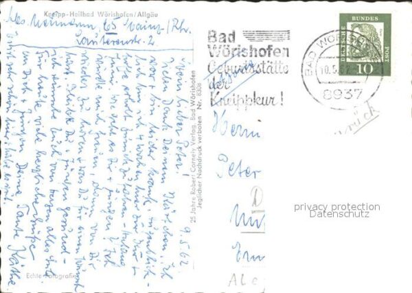 Bad Woerishofen Teilansicht Sanatorium Wiesenweg Pfarre – Bild 2