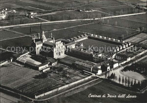 Pavia Certosa di Pavia dall Aereo