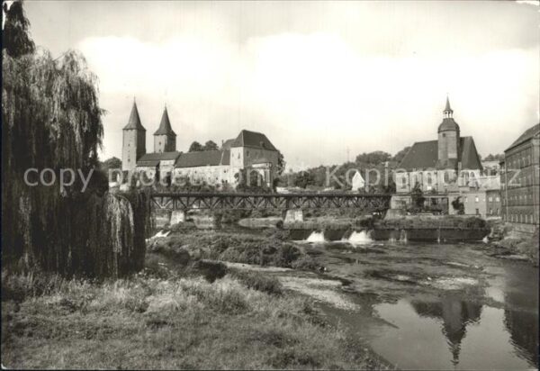Rochlitz Sachsen Schloss Bahnbrücke Petrikirche und Schl