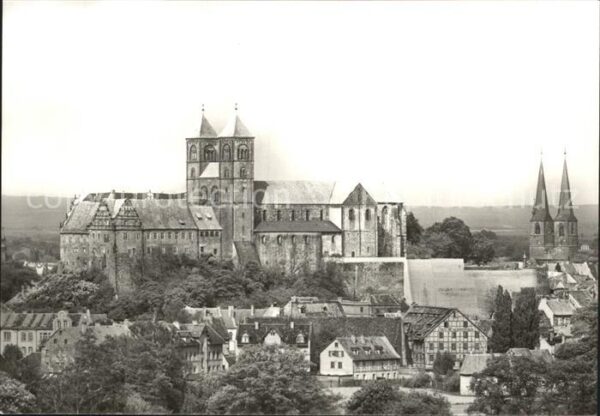 Quedlinburg Blick von der Altenburg auf Schloss und