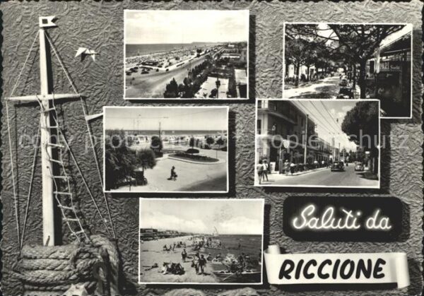 Riccione Strand und Strassenpartien