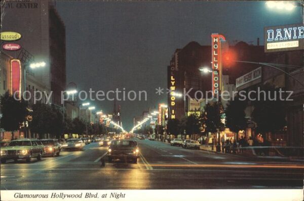 Hollywood California Hollywood Blvd at Night