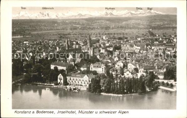 Konstanz Bodensee Fliegeraufnahme Inselhotel Münster und