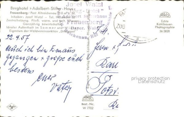 Frauenberg Bayrischer Wald Berghotel Adalbert- Stifter- Haus – Bild 2