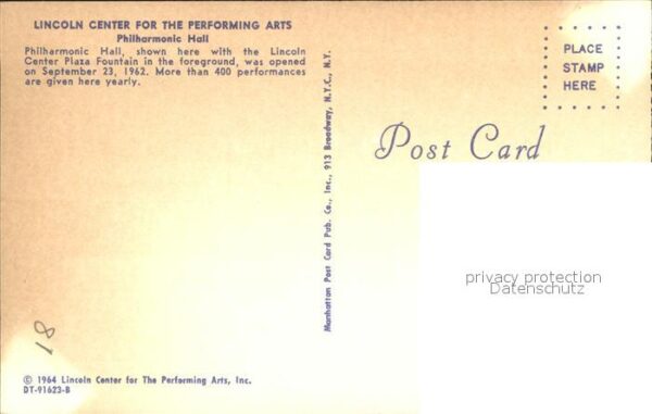 New York City Lincoln Center Philharmonic Hall – Bild 2