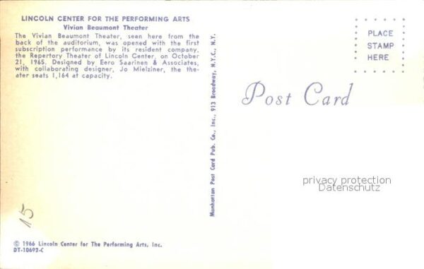 New York City Lincoln Center Vivian Beaumont Theater – Bild 2