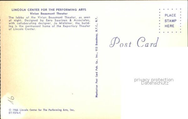 New York City Lincoln Center Vivian Beaumont Theater – Bild 2