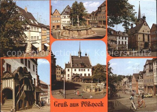 Poessneck Schuhgasse Marktbrunnen Markt Rathaus