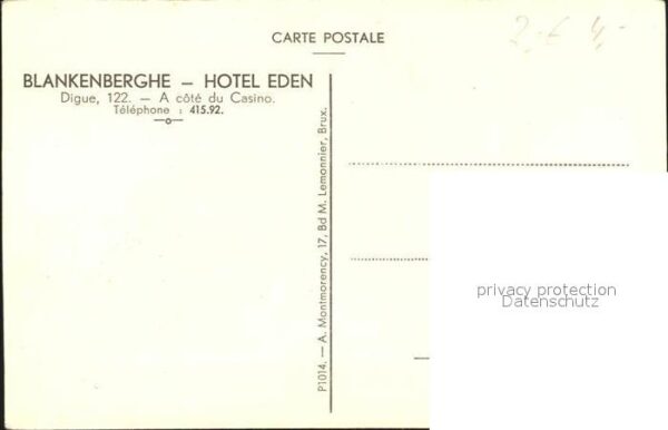 Blankenberghe Hotel Eden – Bild 2