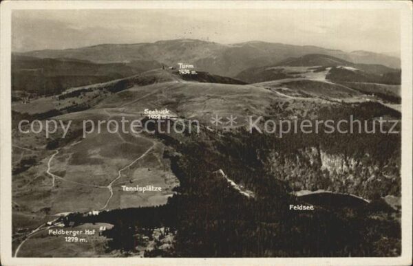 Feldberg Schwarzwald Fliegeraufnahme mit Feldberger-Hof Feld