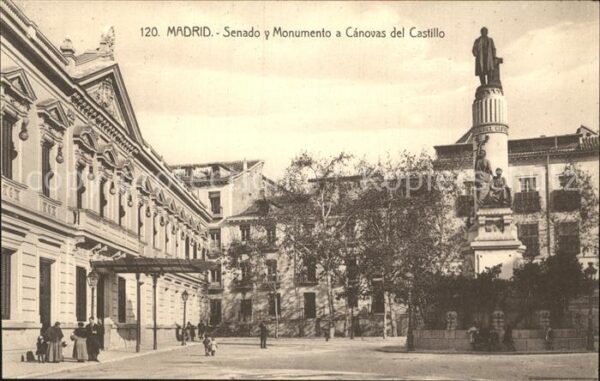 Madrid Spain Senado y Monumento a Canovas del Castil