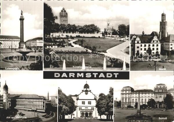Darmstadt Luisenplatz Markt Künstlerkolonie Schlo