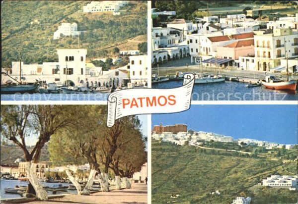 Patmos Sporaden Dodekanes Hafen Promenade Fliegeraufnahme