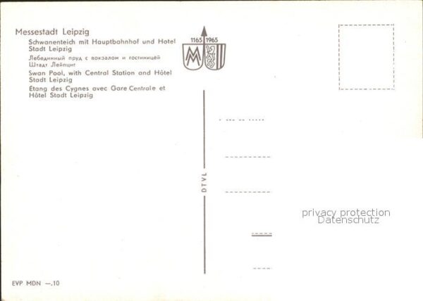 Leipzig Schwanenteich mit Hauptbahnhof Hotel-St – Bild 2