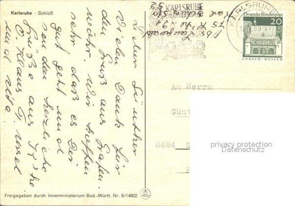 Karlsruhe Baden Fliegeraufnahme Schloss – Bild 2