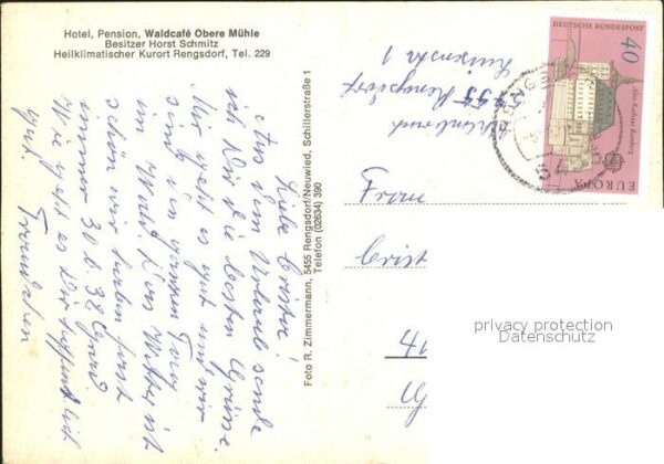 Rengsdorf Hotel Pension Waldcafe Obere Mühle Schw – Bild 2