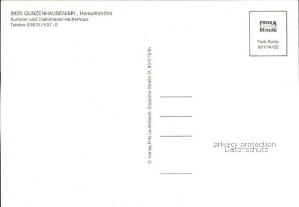 Gunzenhausen Altmuehlsee Hensoltshöhe Kurheim Diakonissen-Mutter – Bild 2