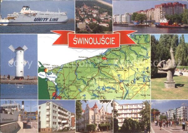 Swinoujscie Swinemuende Fähre Unity Line Hafen Fliegeraufnahme