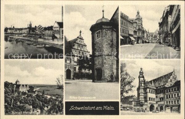 Schweinfurt Mainpartie Schloss-Mainberg Altes-Gymna