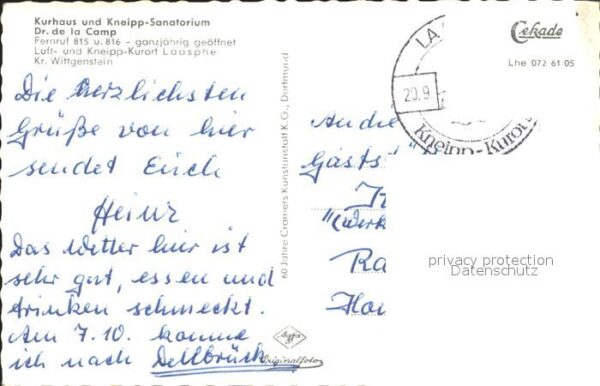 Laasphe Bad Kurhaus Sanatorium Dr. del al Camp – Bild 2