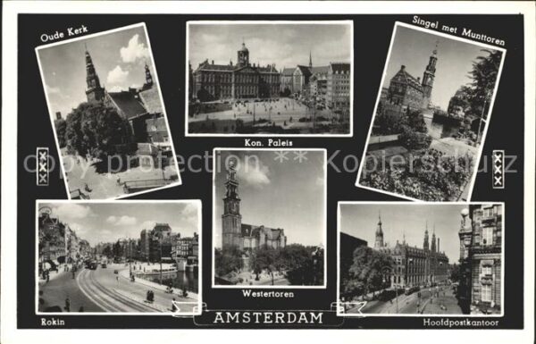 Amsterdam Niederlande Singel met Munttoren Hoofpostkantoor We