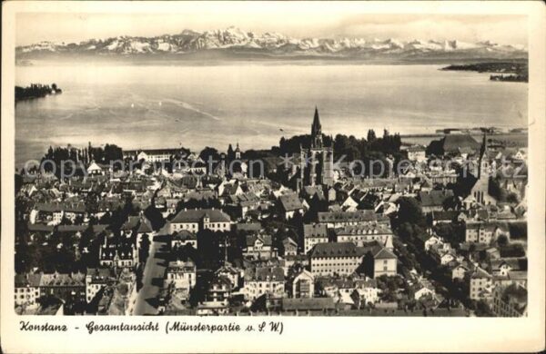 Konstanz Bodensee Fliegeraufnahme mit Münster Alpen
