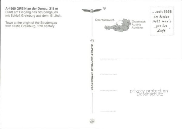 Grein Donau Oberoesterreich Fliegeraufnahme Schloß-Geinburg mit Don – Bild 2