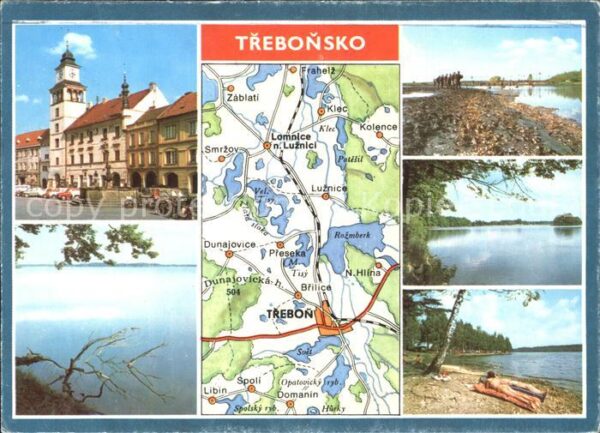 Trebon Czechia mit Landkarte Seen