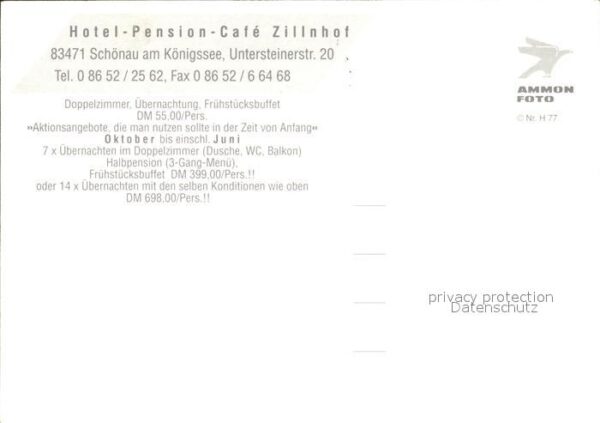 Schoenau Koenigssee Hotel Pension Cafe Zillnhof – Bild 2