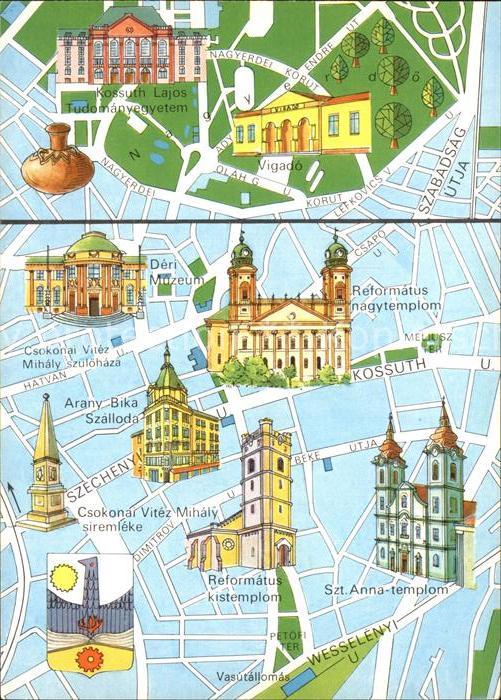 Debrecen Debrezin Lageplan