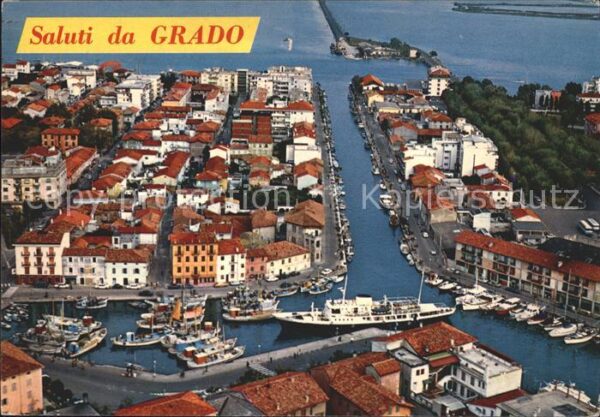 Grado Gorizia Fliegeraufnahme Hafen