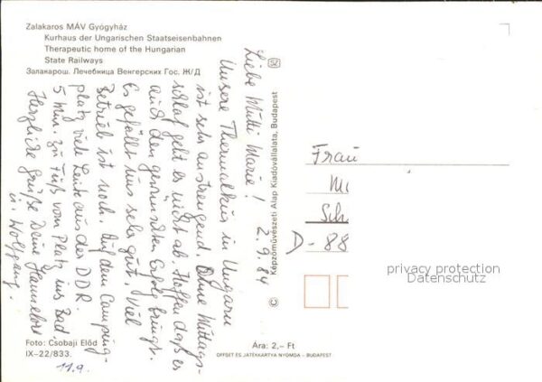 Zalakaros MAV Gyogyhaz – Bild 2