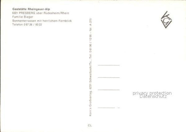Presberg Rheingau Gaststätte Rheingauer-Alp – Bild 2