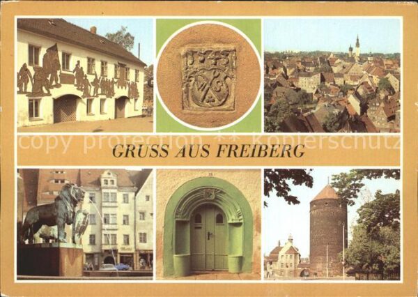Freiberg Sachsen Hüttensymbol Löwe Stadtwappen Donatstur