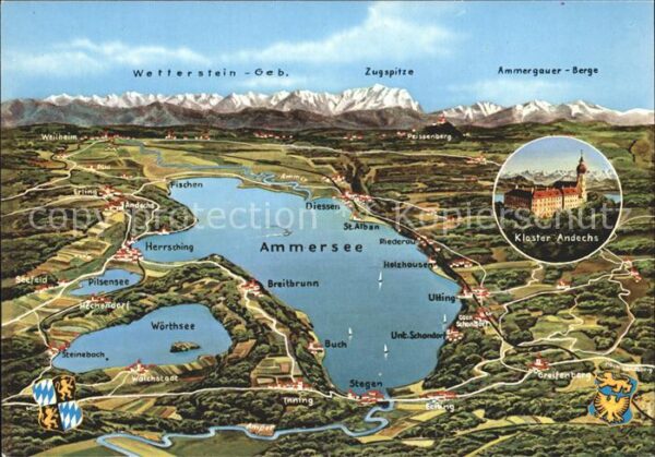 Ammersee Kloster Andechs Wetterstein Zugspitze S