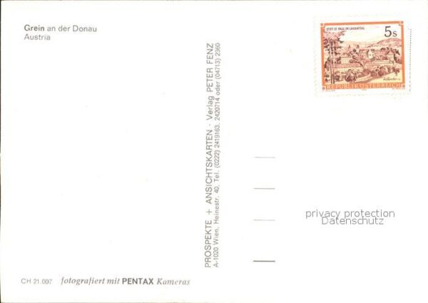Grein Donau Oberoesterreich Stadtplatz Brunnen Cafe – Bild 2