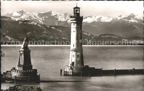 Leuchtturm Lighthouse Lindau Bodensee Hafenausfahrt Scesaplan