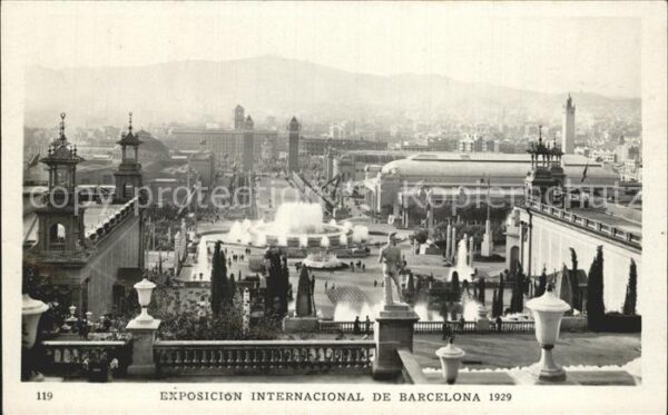 Exposicion Internacional Barcelona 1929 Vista panoramica desde el Palacio Nacio